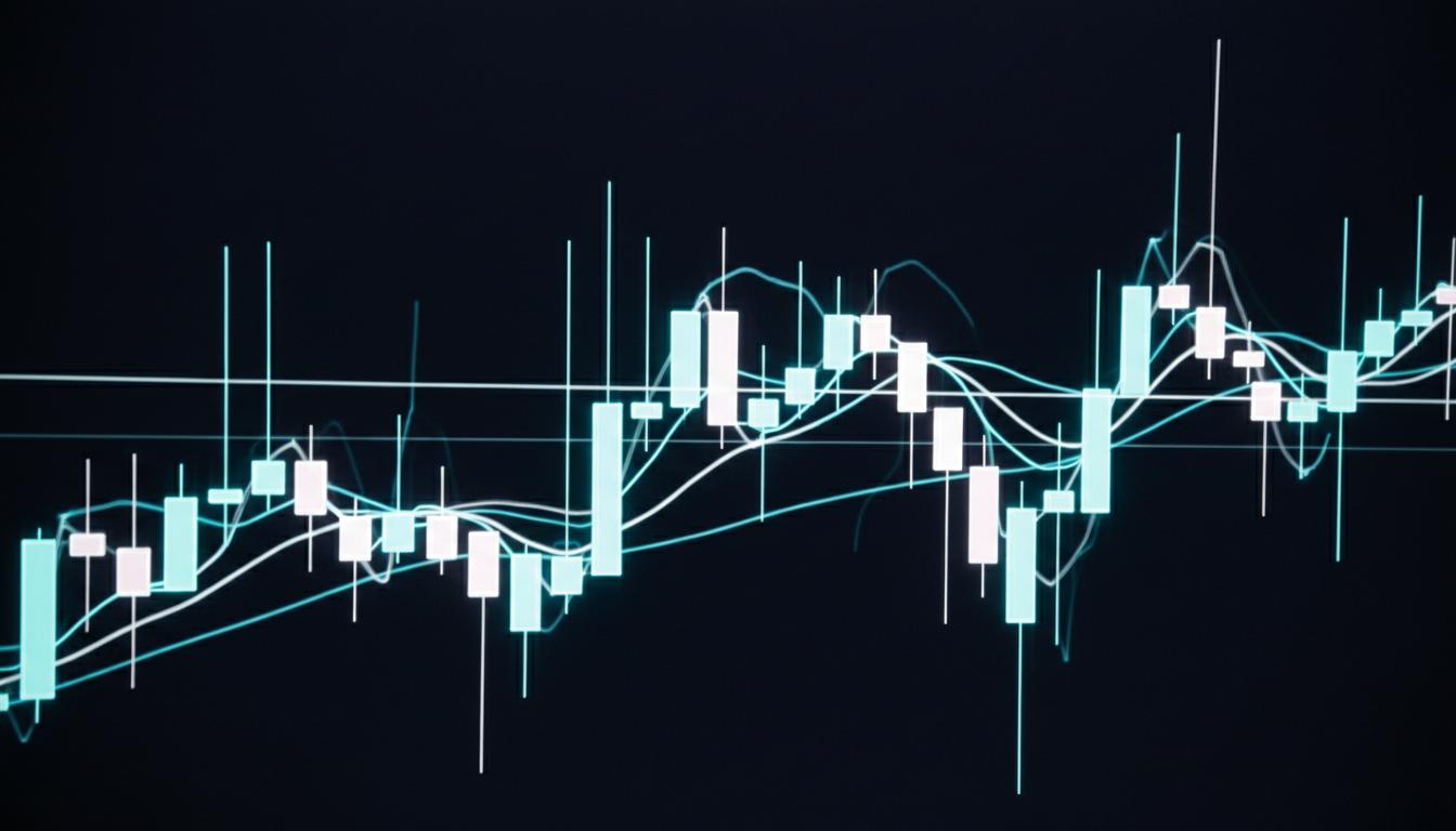 Abstract candlestick chart visualization